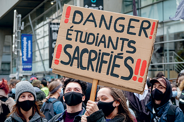 Manifestation contre la précarité étudiante à Lyon, 21 janvier 2021 © Franck CHAPOLARD / Collectif DR