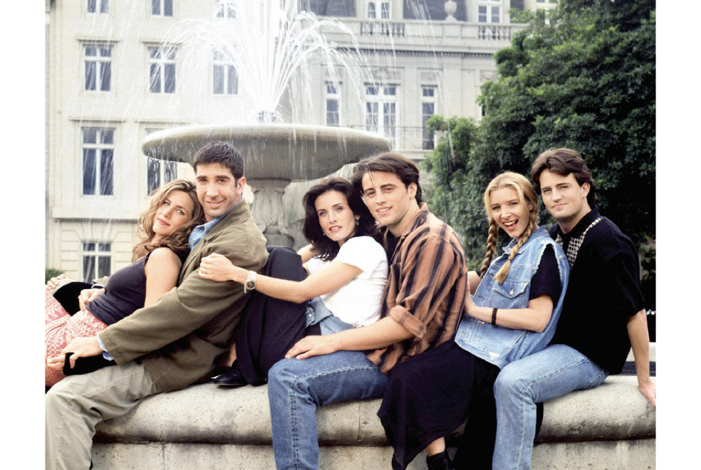 Les héros de la série américaine Friends, créée par David Crane et Marta Kauffman, 1994  © Photo12 / 7e Art /Warner Bros Television