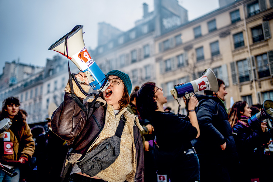 Manifestation contre la réforme des retraites, le 19 janvier dernier à Paris © Xose Bouzas / Hans Lucas