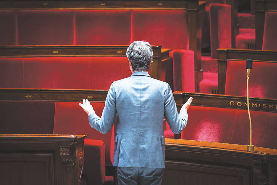 Vue de l’Assemblée nationale, lors de la dernière séance de questions au Premier ministre Gabriel Attal, le 5 juin 2024 © Xose Bouzas / Hans Lucas