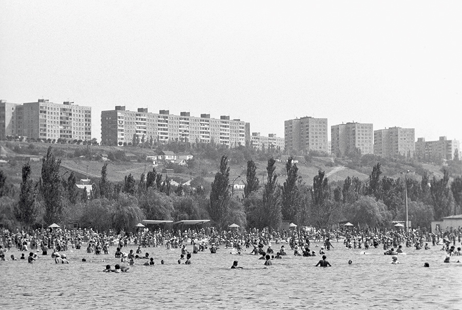 La plage de la ville, en août 1979