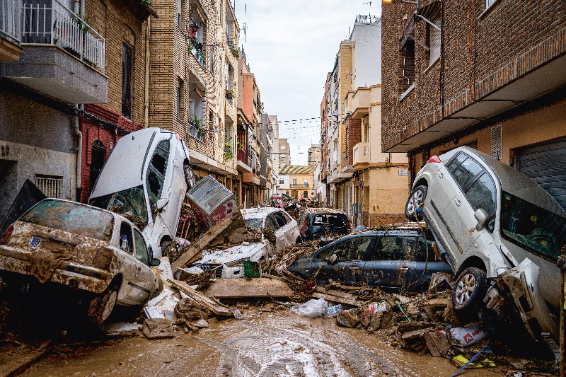 À Valence, au lendemain des inondations, le 3 novembre 2024 © SOPA Images / Starface