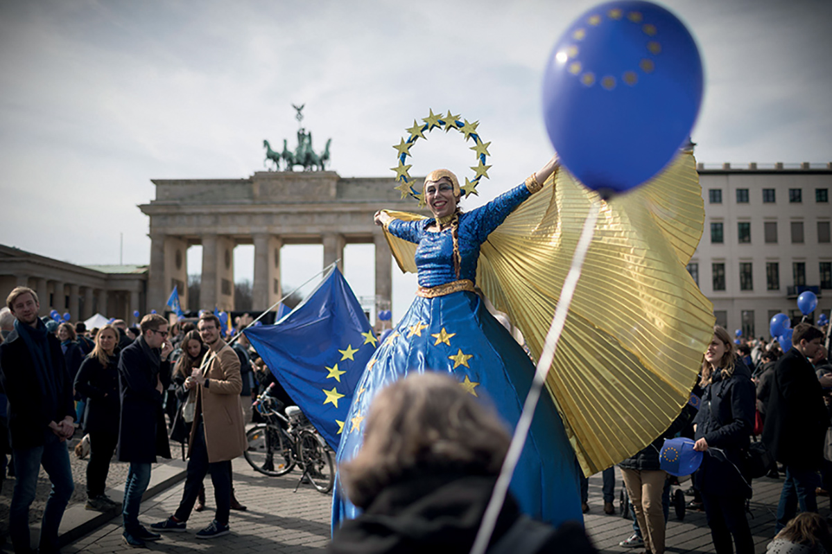 Marche pour l’Europe à Berlin, à l’occasion du 60e anniversaire des traités de Rome, le 25 mars 2017
© Imago / StudioX